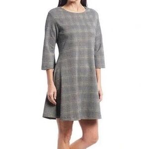 BRYN WALKER IRYS CARNABY FIT AND FLARE SHIFT PLAID DRESS IN SIZE L
